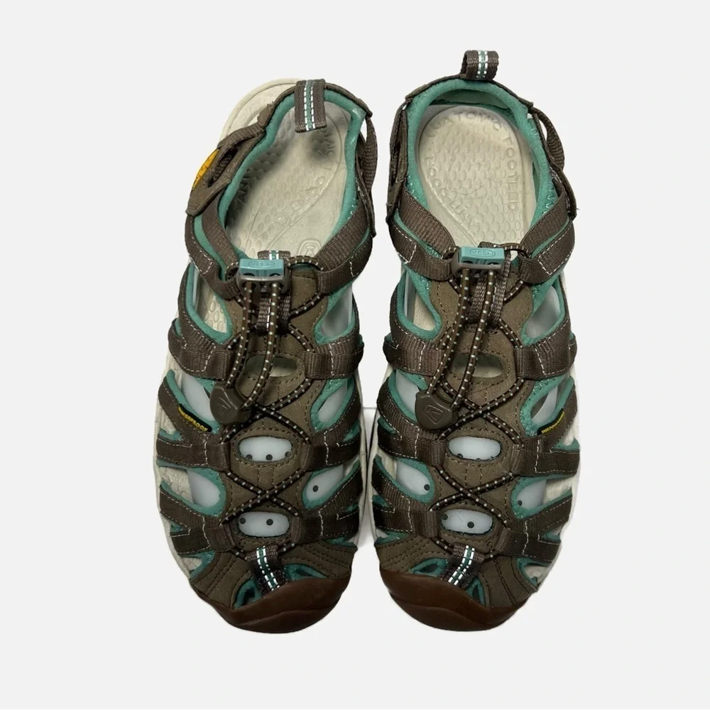 Keen Teal and Tan Gray Outdoor Anatomical Sandals Women’s size 7